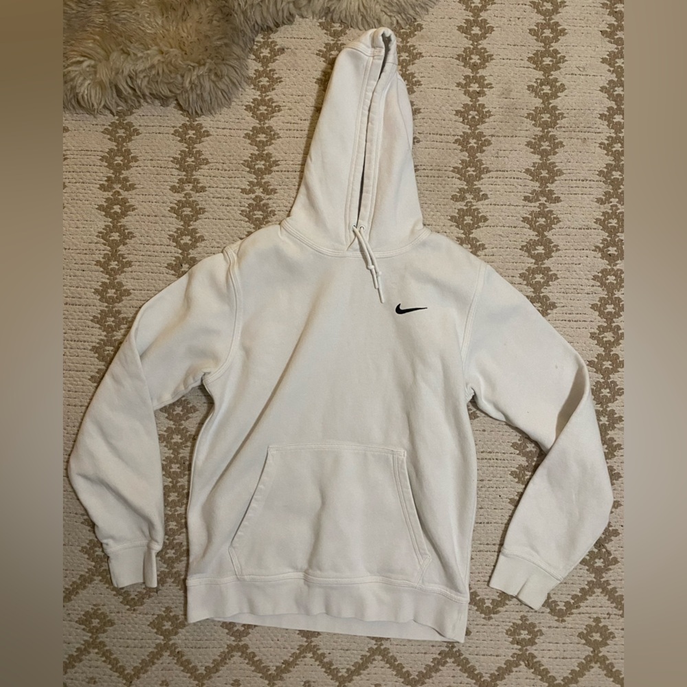 Nike White Hoodie with Black Swoosh